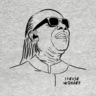 Stevie Wonder line drawing T-Shirt